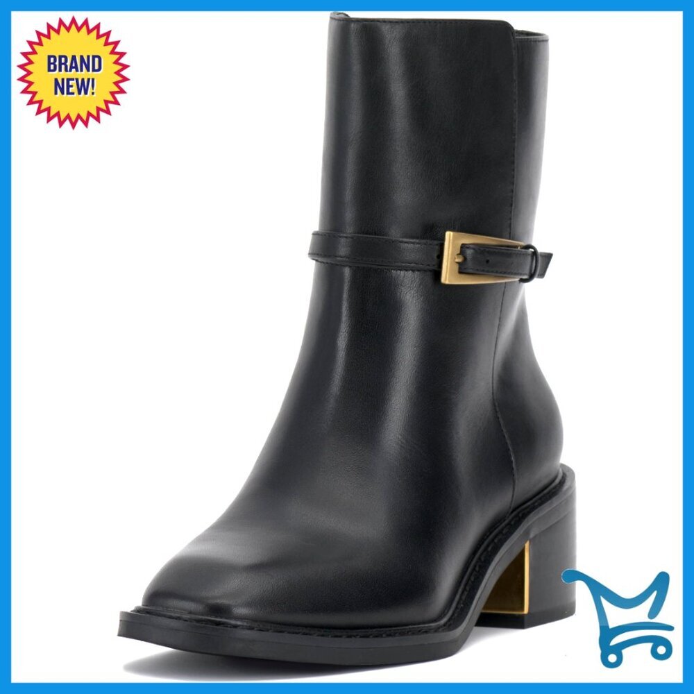 Nappa Leather Ankle Booties with 1.8 Inch Heel Riding Style